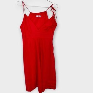 Anthropologie Sea‎ Folly Womens Dress Sz 8 Red Cotton Sundress Beachy Coastal